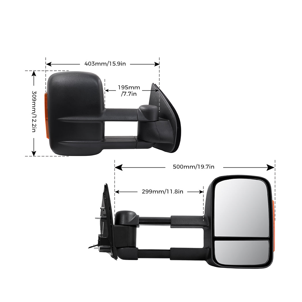 Galvan 2x Manual Towing Mirrors Extendable-1919892840394133506