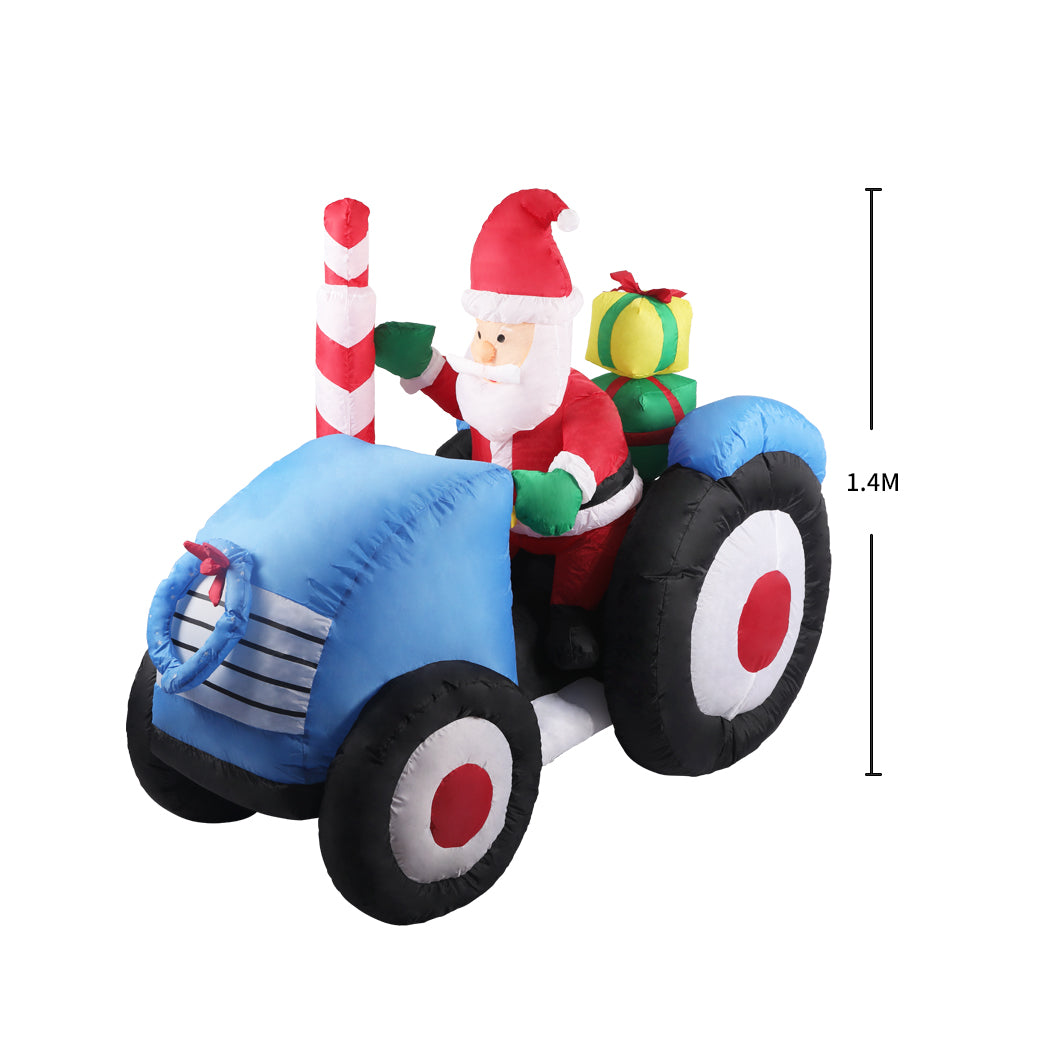 Santaco Inflatable Christmas Decor Tractor-1910113135847673858