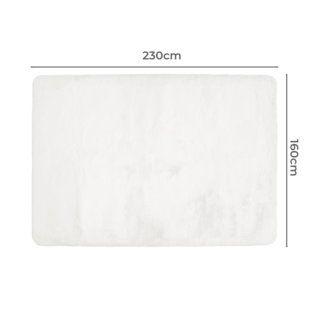 Marlow Floor Rugs Area Rug Fluffy Faux 160X230CM White-1919892882752409602
