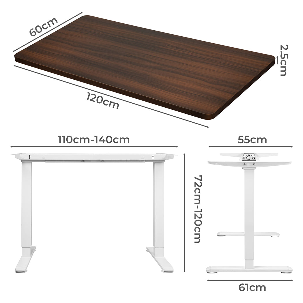 Levede Motorised Standing Desk Adjustable 120cm Walnut 800x 1.5MM-1910112991395844098