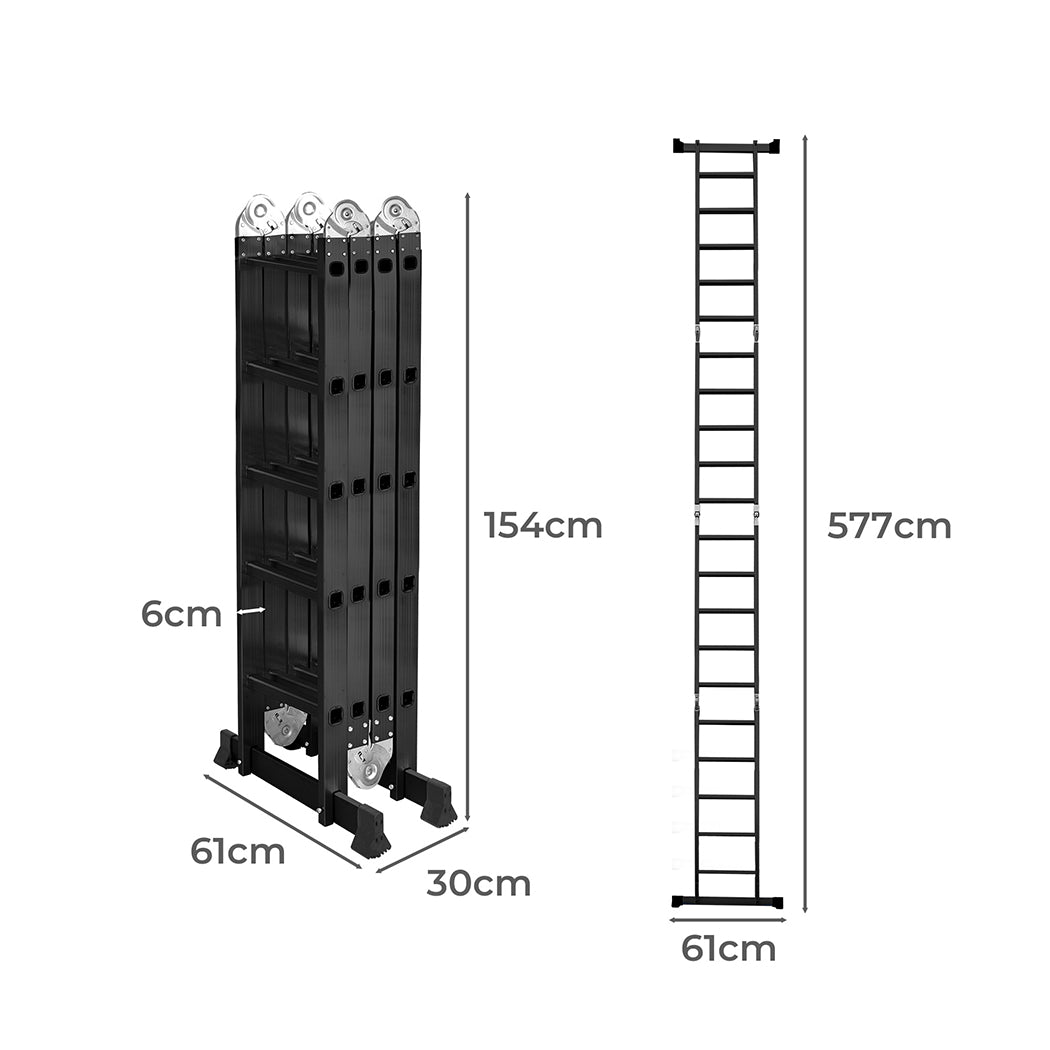 Traderight Multi Purpose Ladder Aluminium 5.7Meter-1910113097369128962