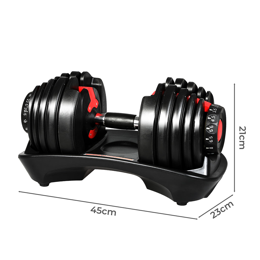 Centra 24kg Adjustable Dumbbell Set Home Gym-1954802366062661634