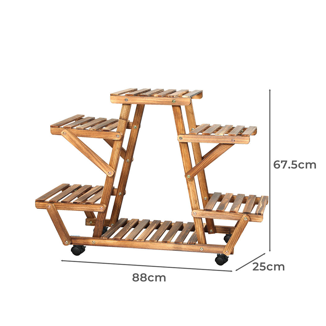 Levede 4-Tier Plant Stand Wood Wooden-1910112311721463810