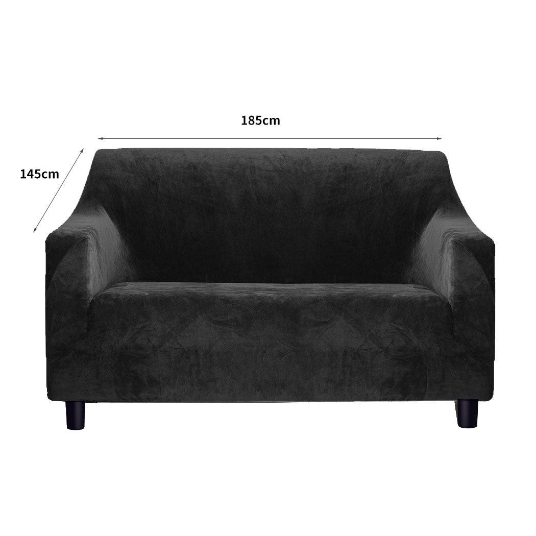 Marlow Sofa Covers 2 Seater High Stretch Black-1954802700776509442