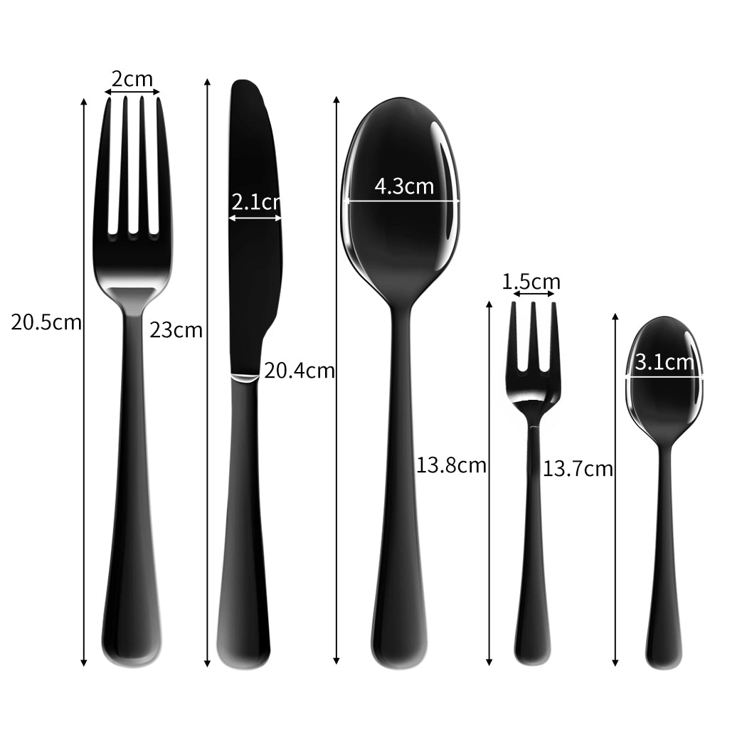 Stainless Steel Cutlery Set Travel Knife Black-1910113167187513345