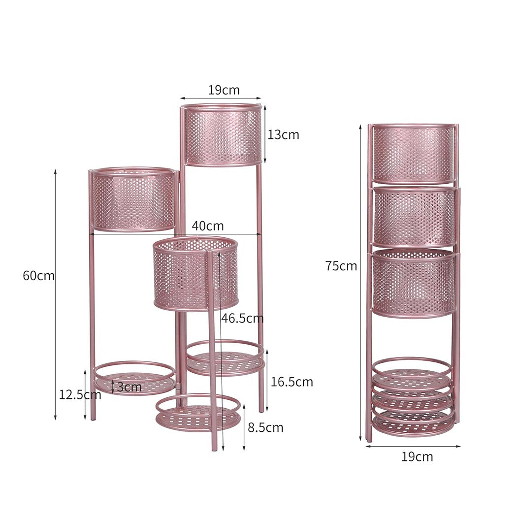 Levede 6 Tier Plant Stand Swivel Outdoor Rose Gold-1910112296231899138