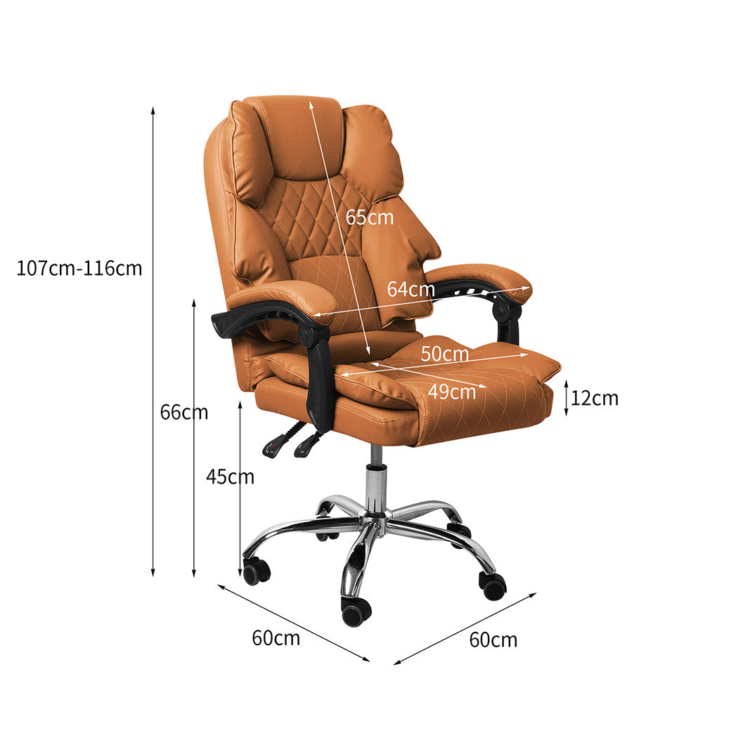 Levede Gaming Chair Office Computer Brown No Footrest-1954802891122413570