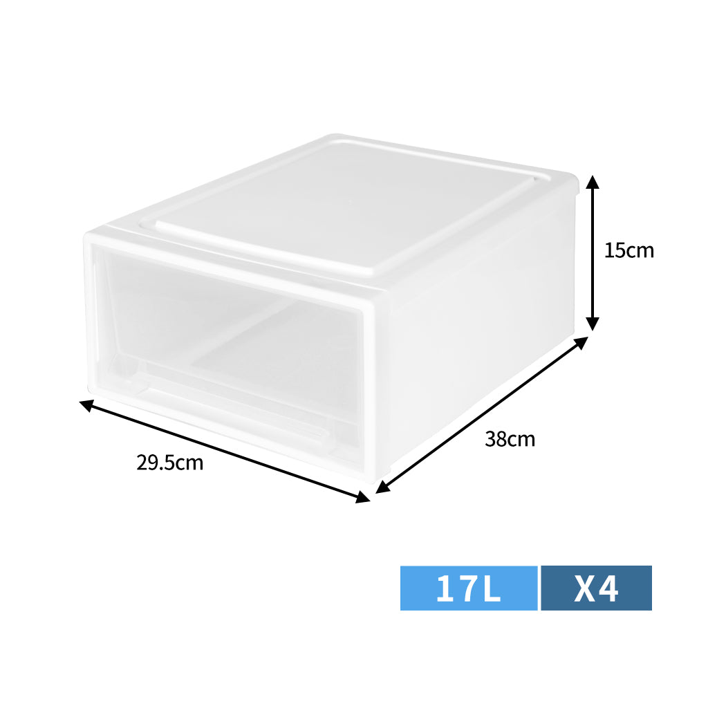 Large Storage Box Stackable Containers M 4PK Medium-1910112534032158722