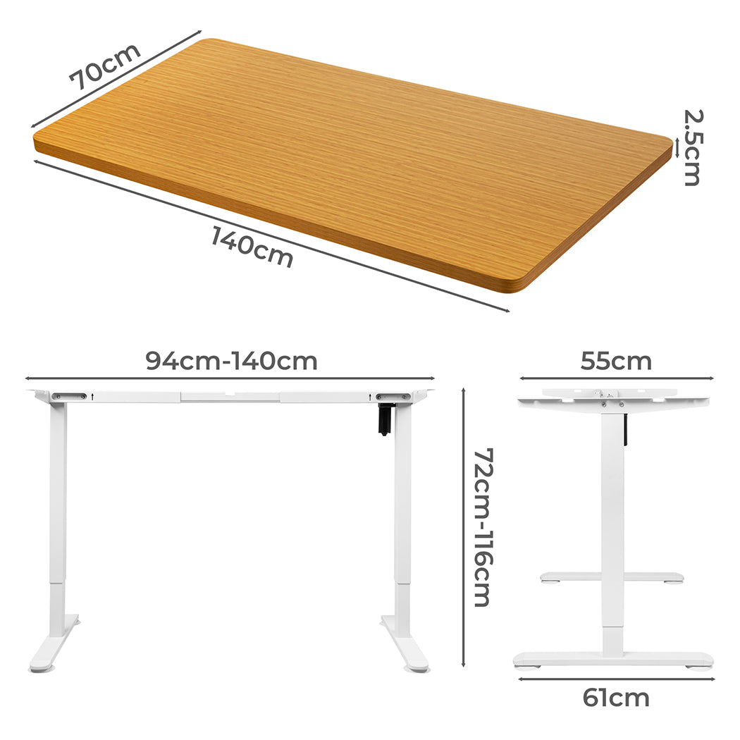 Levede Motorised Standing Desk Adjustable 140cm Natural 1000x 1MM-1954803021821120514