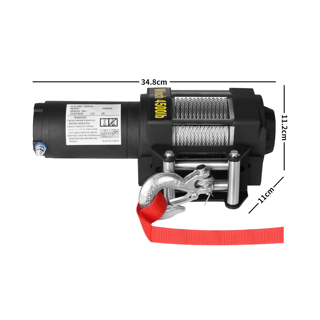 Electric Winch 4500LBS/2041KG 12V Wireless-1954802955660169218