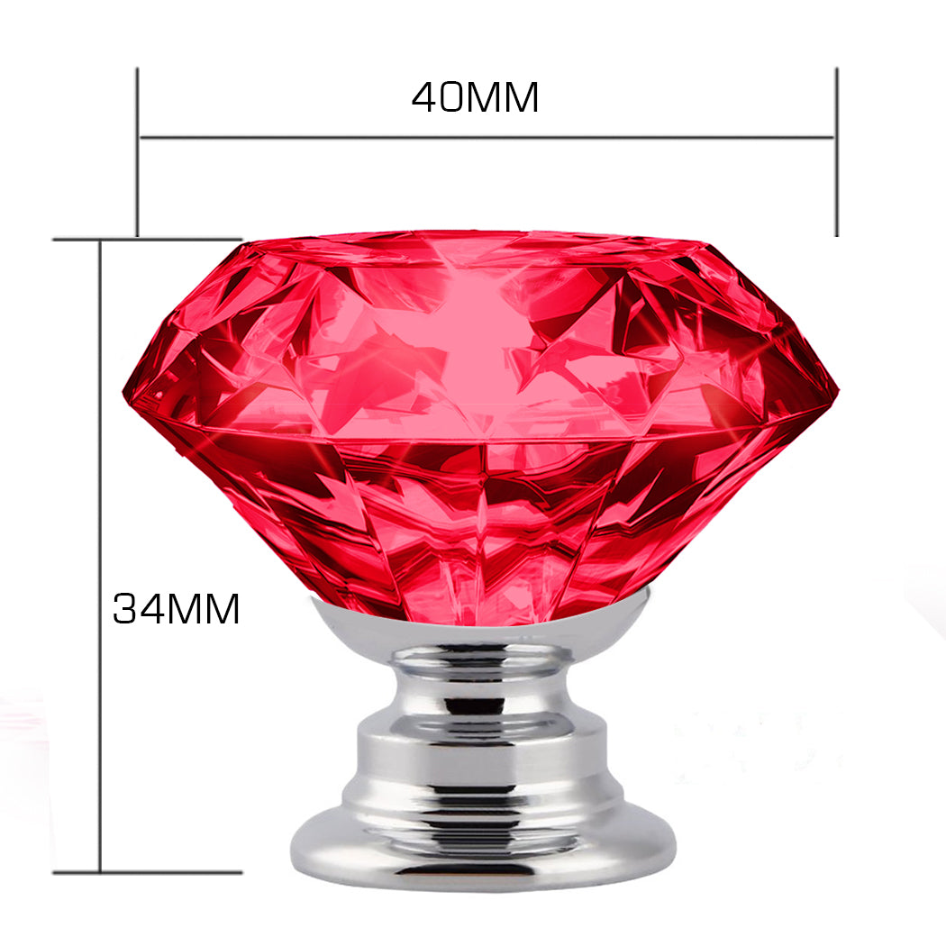 16 Pcs Clear Crystal Knobs Diamond 40mm Large Transparent-1954802684691353602