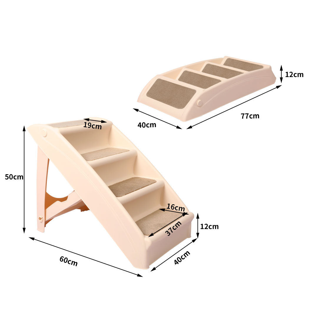 PaWz Pet Ramp Indoor Dog Steps Stair Brown-1954802514612326401