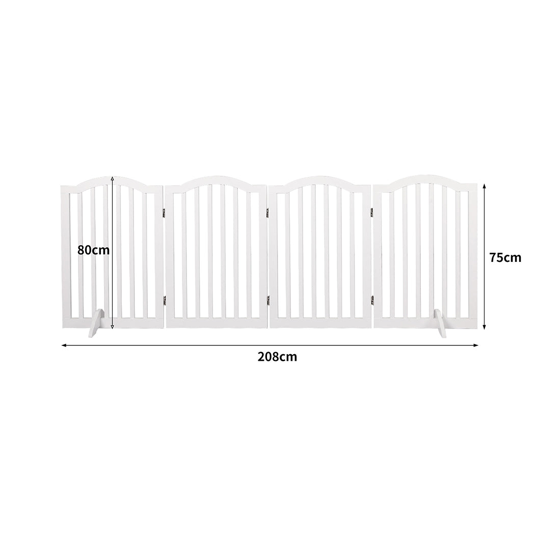 PaWz Wooden Pet Gate Dog Fence Safety White-1910112466411589633