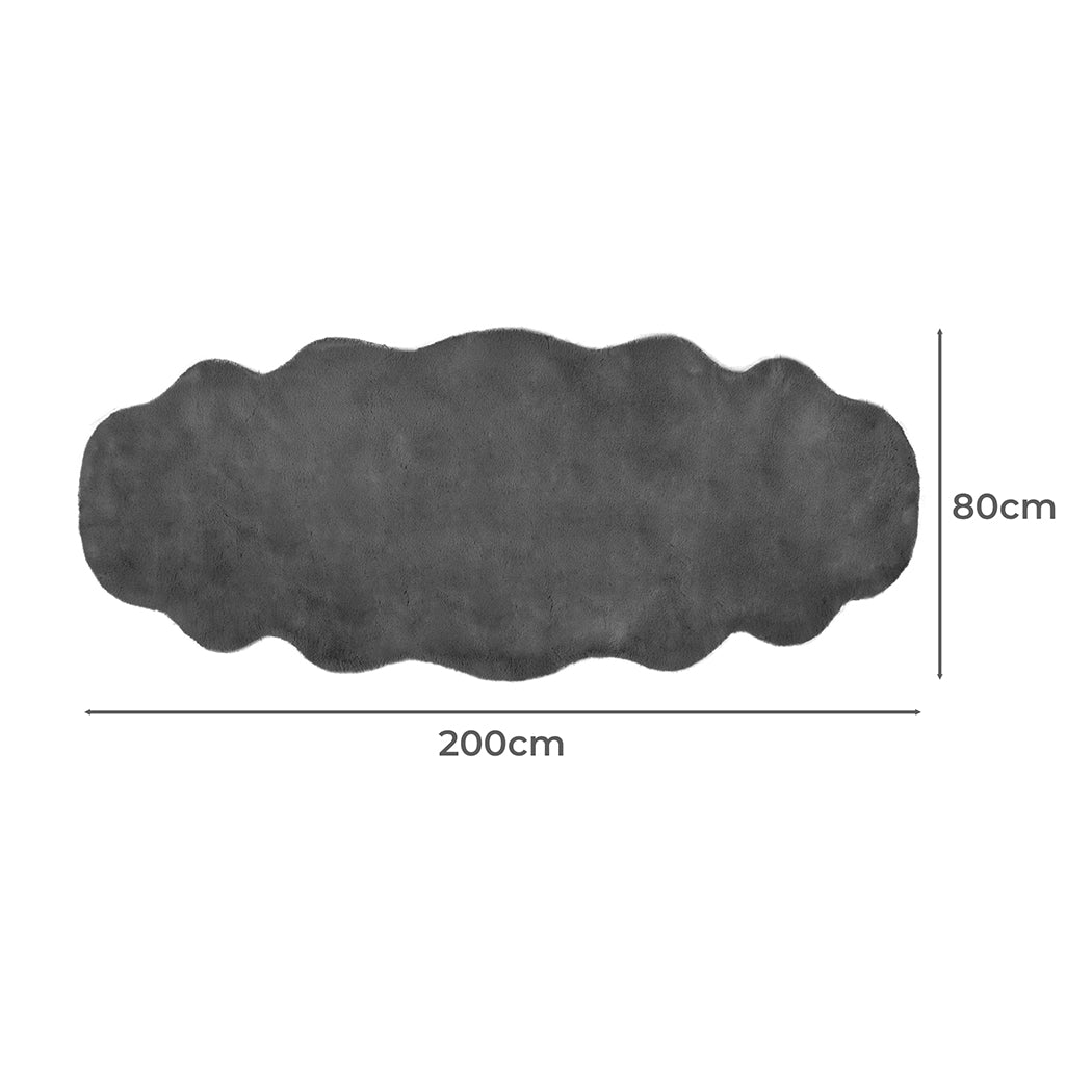 Marlow Floor Rug Area Rugs Cloud Fluffy 80X200cm Grey-1954802714525437953