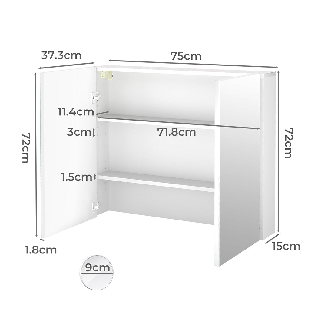 Levede Bathroom Mirror Cabinet 75CM-1973193550137004033