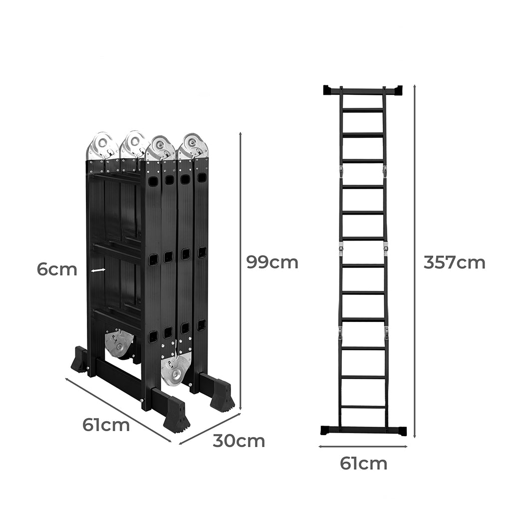 Traderight Multi Purpose Ladder Aluminium 3.6Meter-1954802731566895106