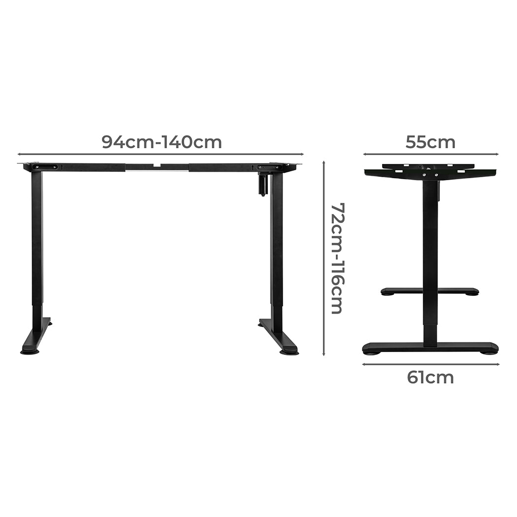 Levede Motorised Standing Desk Frame Black Single Motor-1954803014682415105