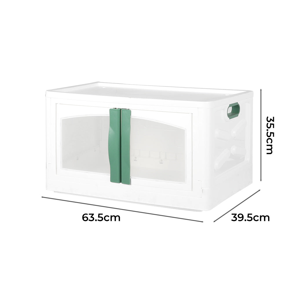 Foldable Storage Box Stackable Container Green-1910112538205491202