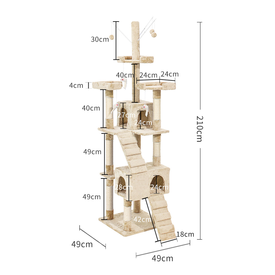 PaWz Cat Tree Scratching Post Scratcher Beige-1954802765771444226