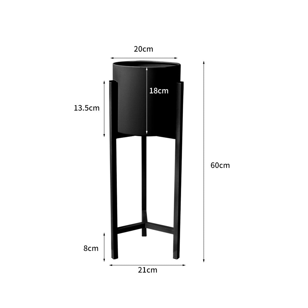 Levede Plant Stand Garden Planter Metal Black Small-1910112816589836290