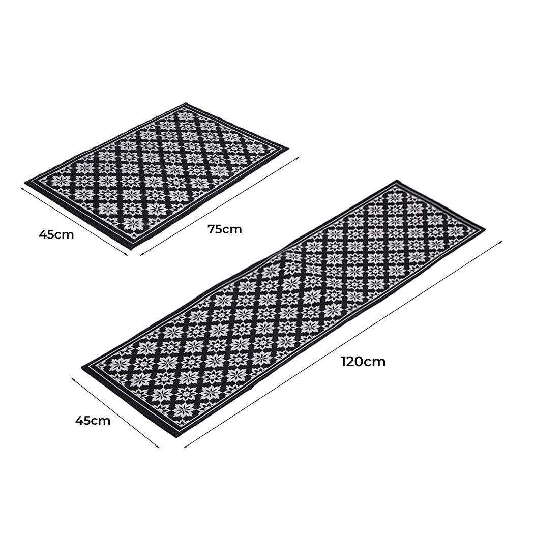 Marlow 2x Kitchen Mat Floor Rugs Area 45x120cm-1910113056717934594
