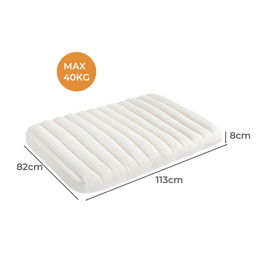 Pawz XL Size Orthopedic Dog Bed with Sherpa Plush Removable Cover in White-1954802483050188801