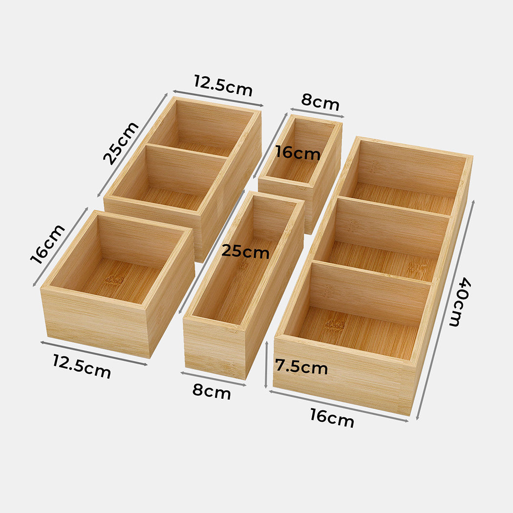 Toque Bamboo Drawer Organizer Multi-Use Storage Box-1973193601135546370