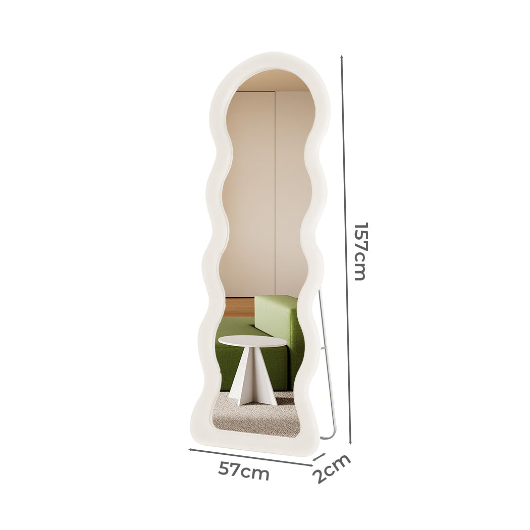 Flannel Wavy Framed Full Length Mirror-1954802411386310658