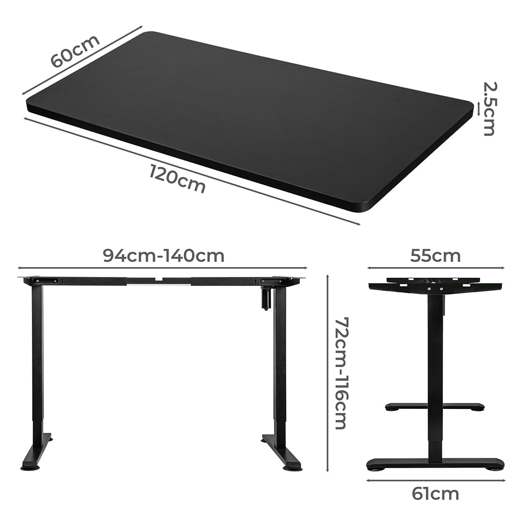 Levede Motorised Standing Desk Height 120cm Black 800x 1.5MM-1954803017291272193
