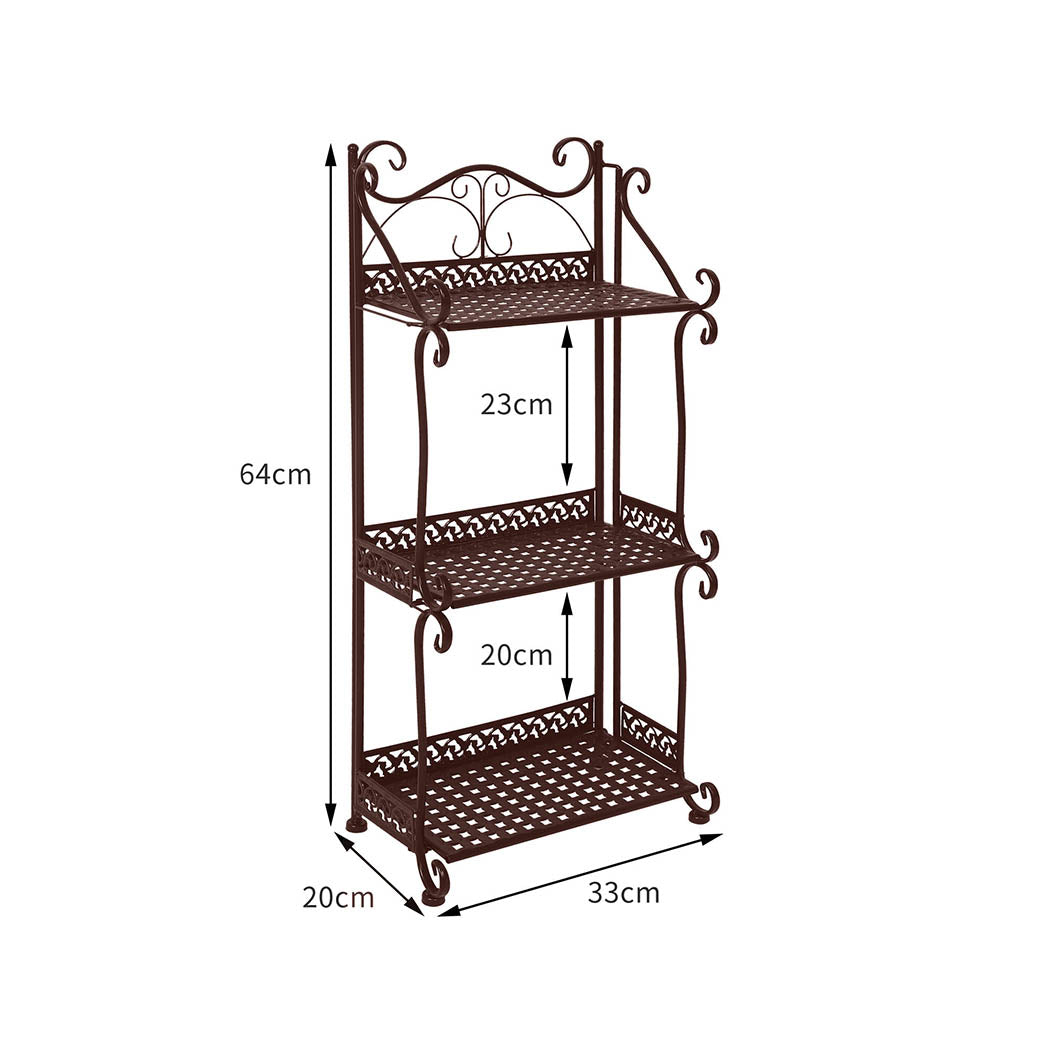 Levede Plant Stand 3 Tiers Outdoor Indoor Bronze-1910112300380065794