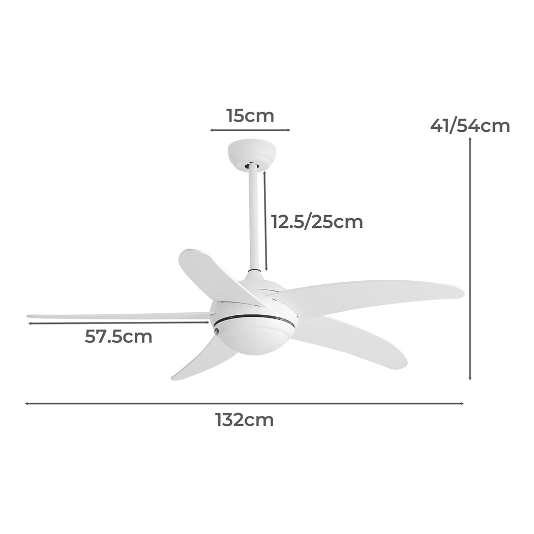 Spector Ceiling Fan 52'' DC Motor Wood White-1954802706438819842