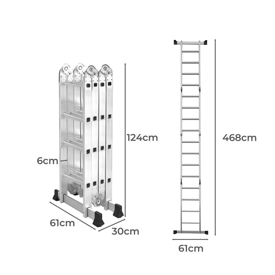 Traderight Multi Purpose Ladder Aluminium-1910113096861618177
