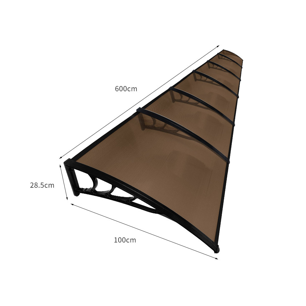 Mountview Window Door Awning Outdoor 1M X 6M Brown 1x6M-1954802873737023490