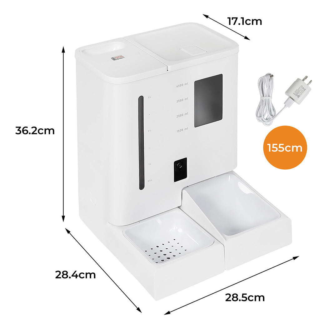 Pawz 2-in-1 Automatic Pet Cat Dog Feeder Water Set-1973193538753662977