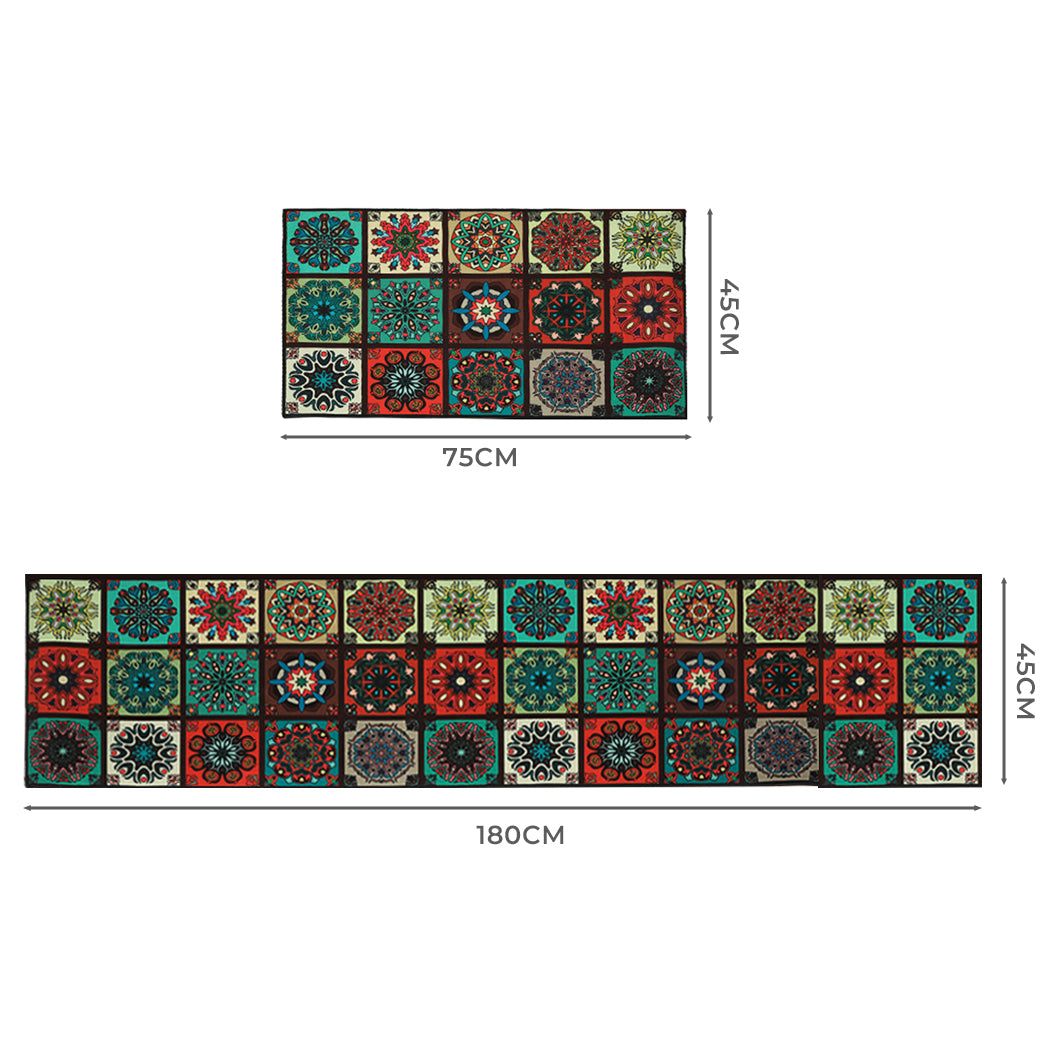 Marlow 2x Kitchen Mat Floor Rugs Area 45x180cm-1910113065043628034