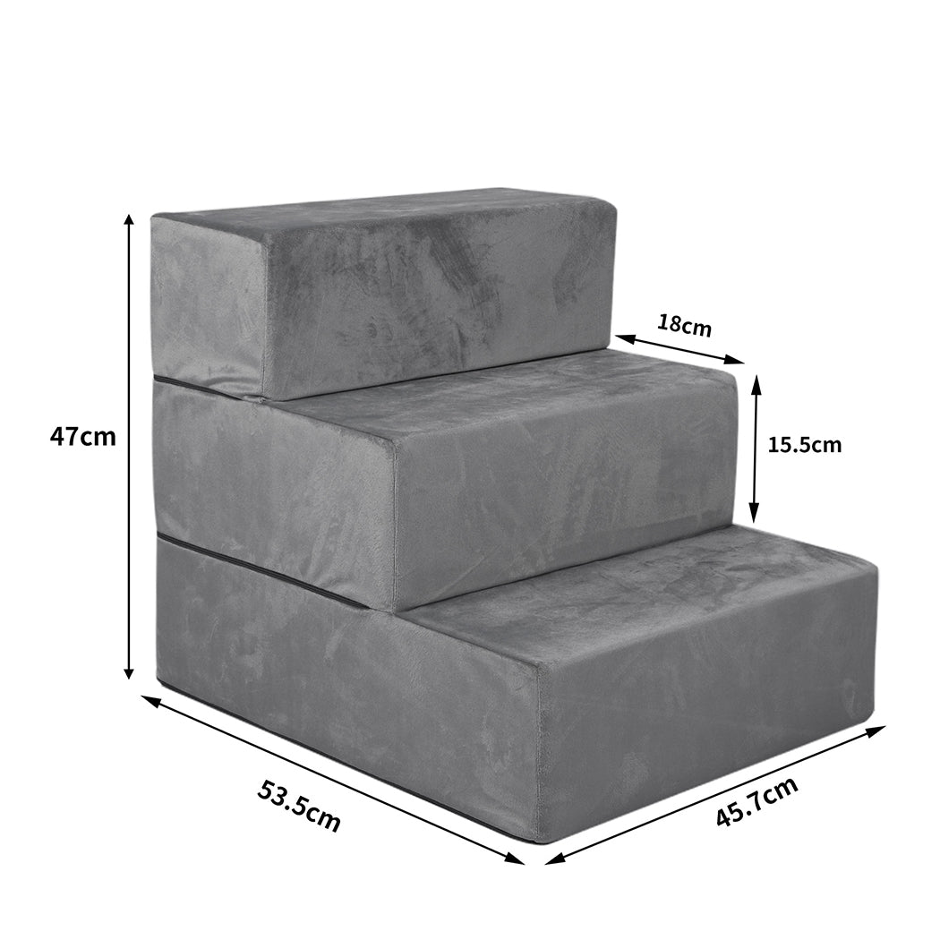 PaWz Pet Stairs 3 Steps Portable Adjustable Medium-1954802513341452290