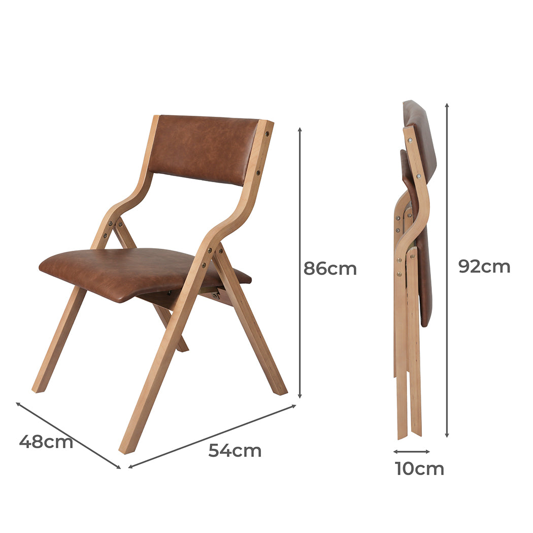 Levede 2x Dining Chairs Foldable PU Leather Kitchen Chair Lounge Room Padded