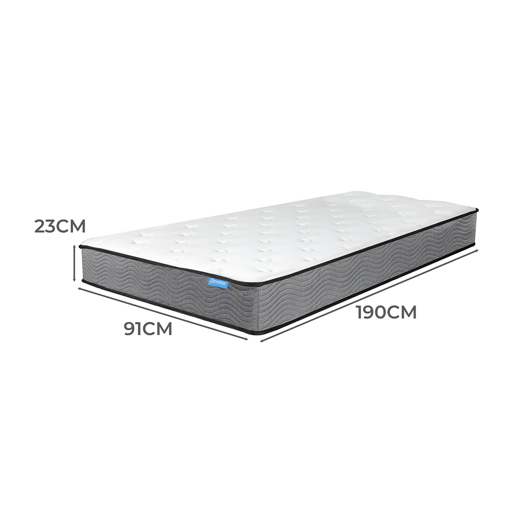Dreamz Spring Mattress Pocket Bed Top Single-1910112886945091586
