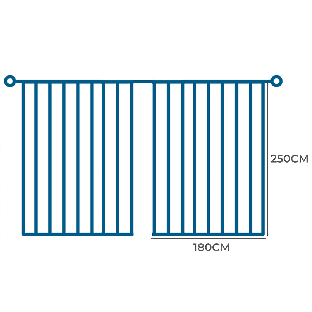 Marlow 2XBlockout Curtains Chenille 180x250 Blue CD1016-180x250-DG-1954802976119984130