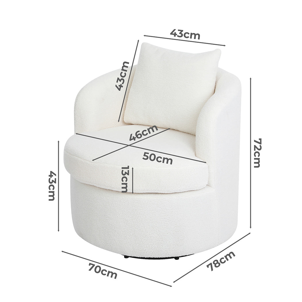 Levede Fleece Swivel Chair-1954802380256186370