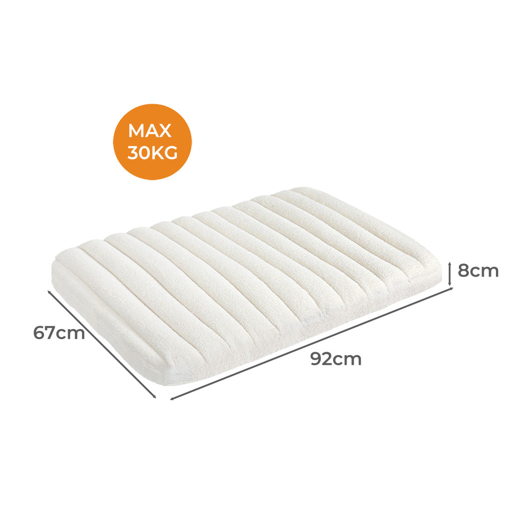 Pawz L Size Orthopedic Dog Bed with Sherpa Plush Removable Cover in White-1954802481838034945