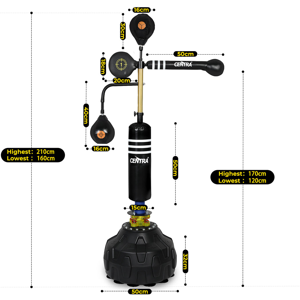 Centra Boxing Speed Ball Free Standing Punching Bag Reflect Reaction Training-1954802363365724162