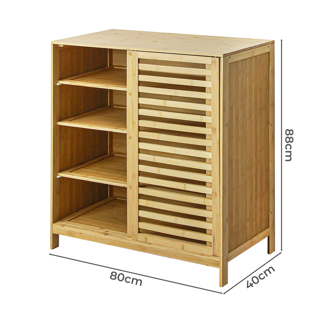 Levede Bamboo Storage Cabinet Freestanding Natural-1954802383469023234