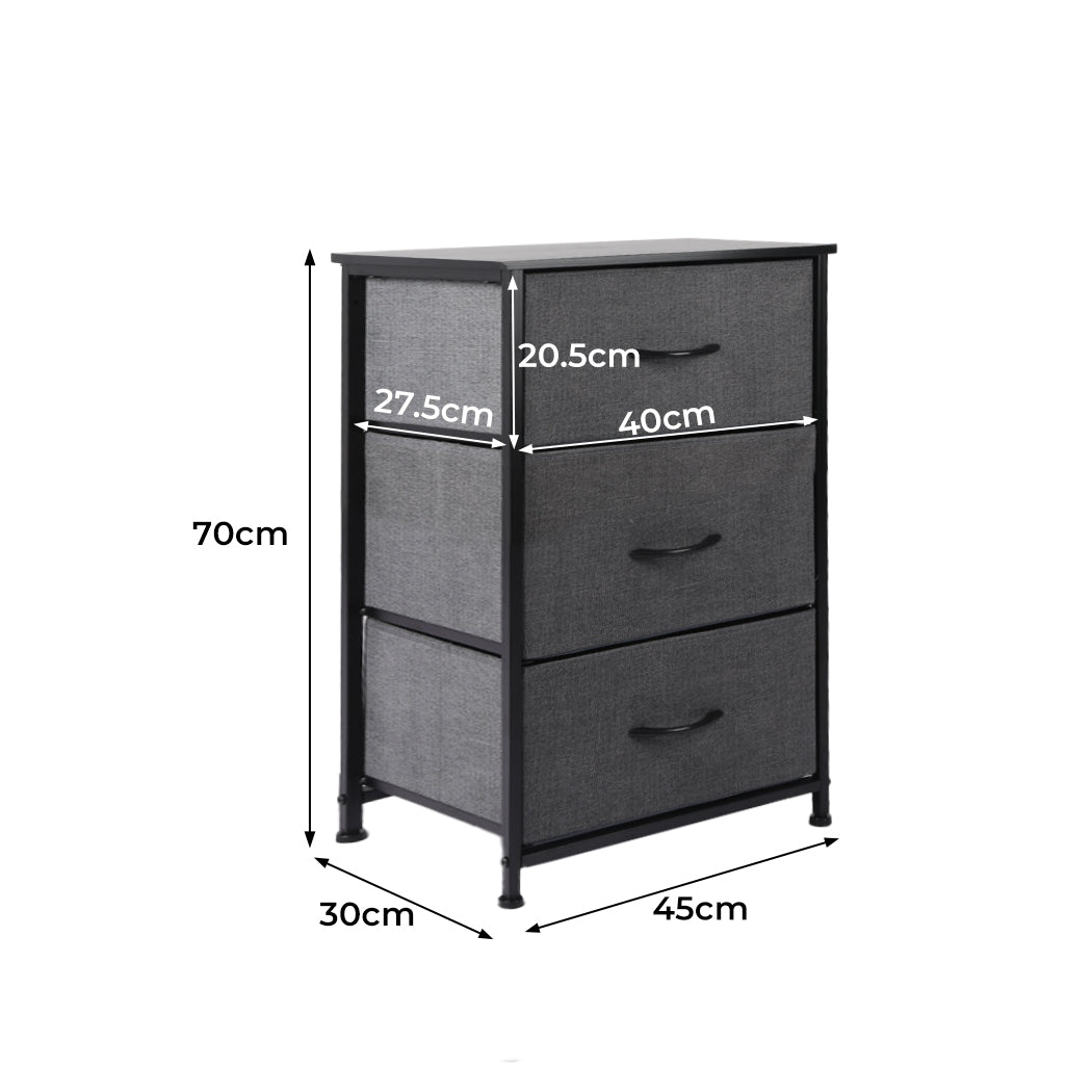 Levede Storage Cabinet Tower Chest Dark Grey-1954802983623593986