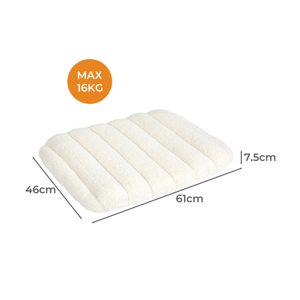 Pawz S Size Orthopedic Dog Bed with Sherpa Plush Removable Cover in White-1954802482643341313