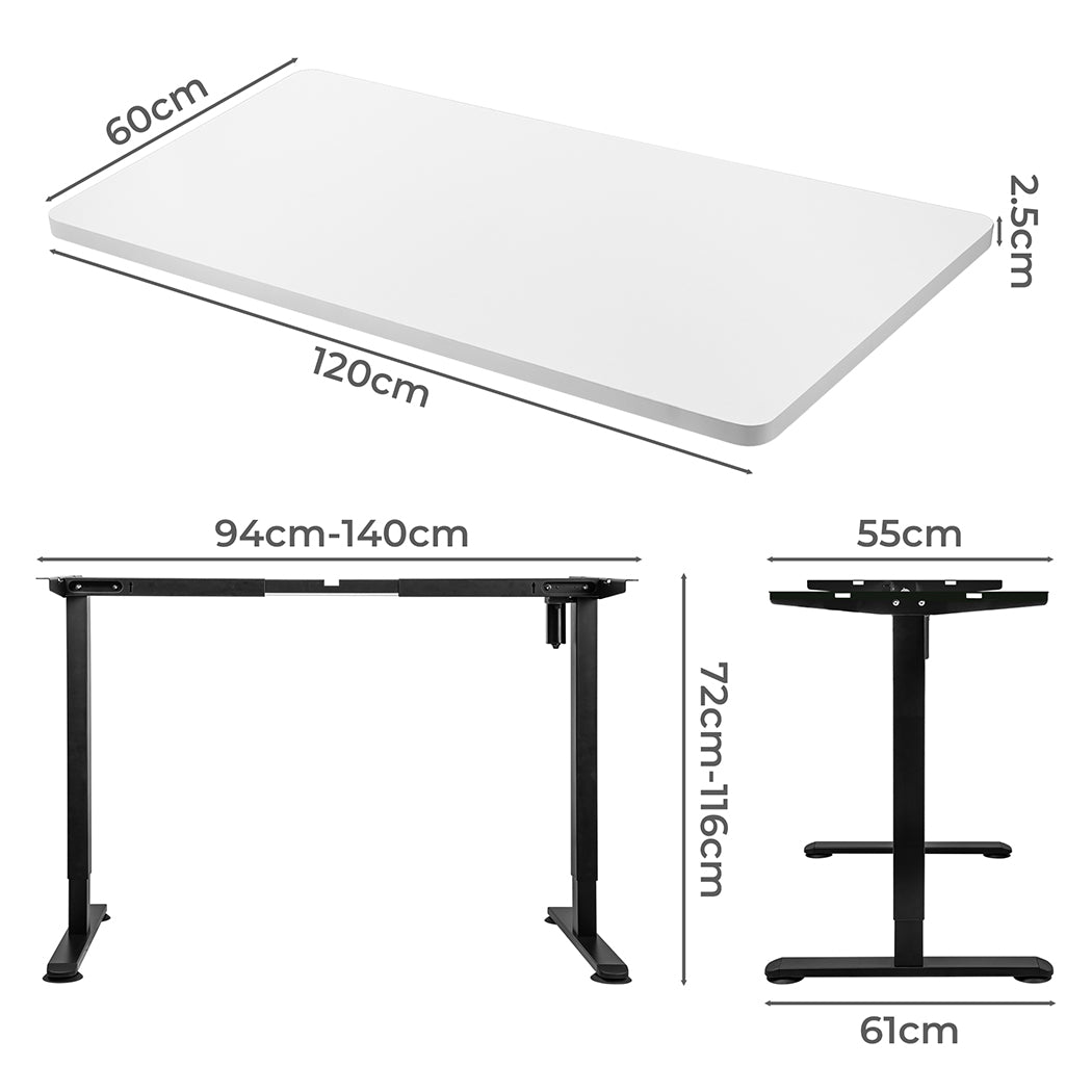 Levede Motorised Standing Desk Height 120cm White 800x 1.5MM-1954803018033664001