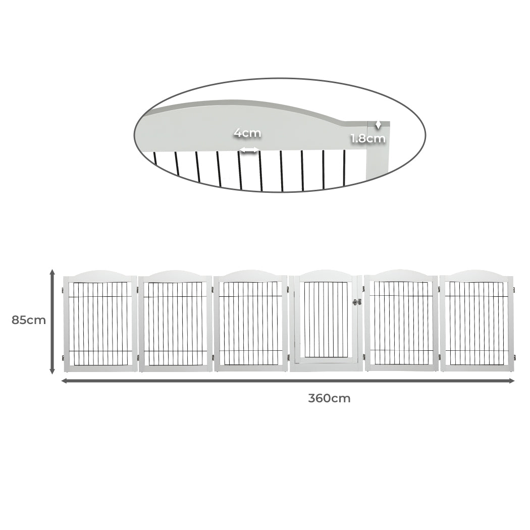 PaWz 6 Panels Pet Dog Playpen Puppy White-1954802560535760898