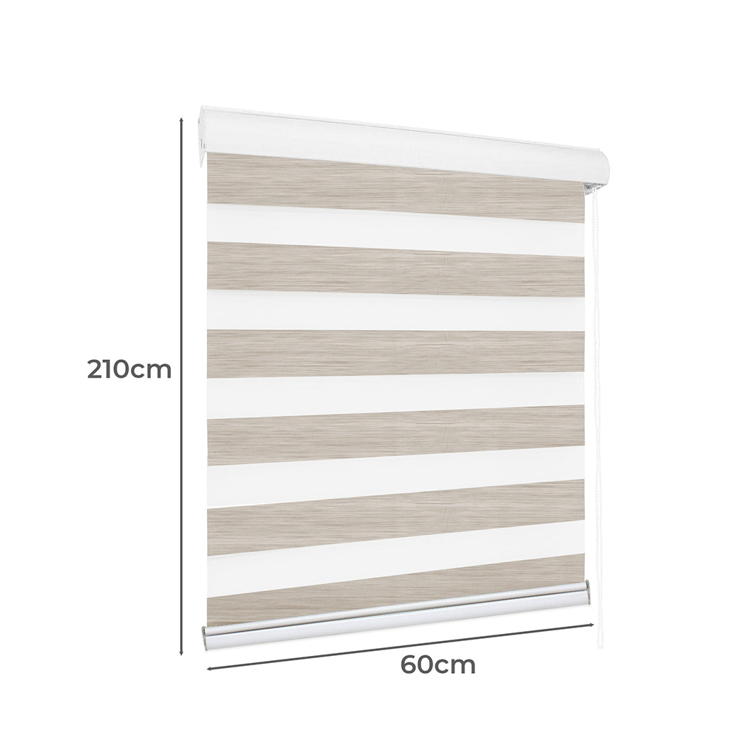 Marlow Blackout Zebra Roller Blind Curtains 60x210 Beige-1910113278886023169