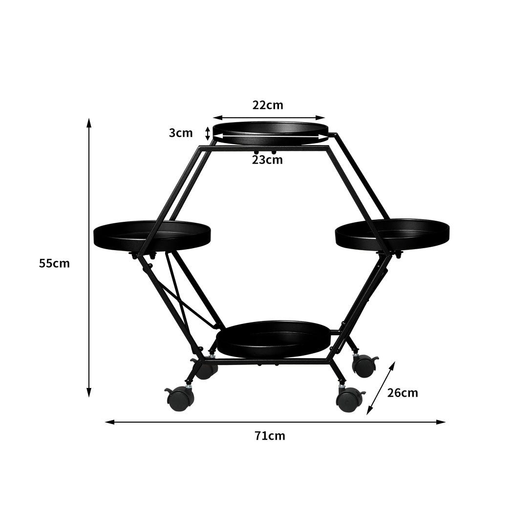 Levede Plant Stand Garden Outdoor Indoor Black-1910112304096219138