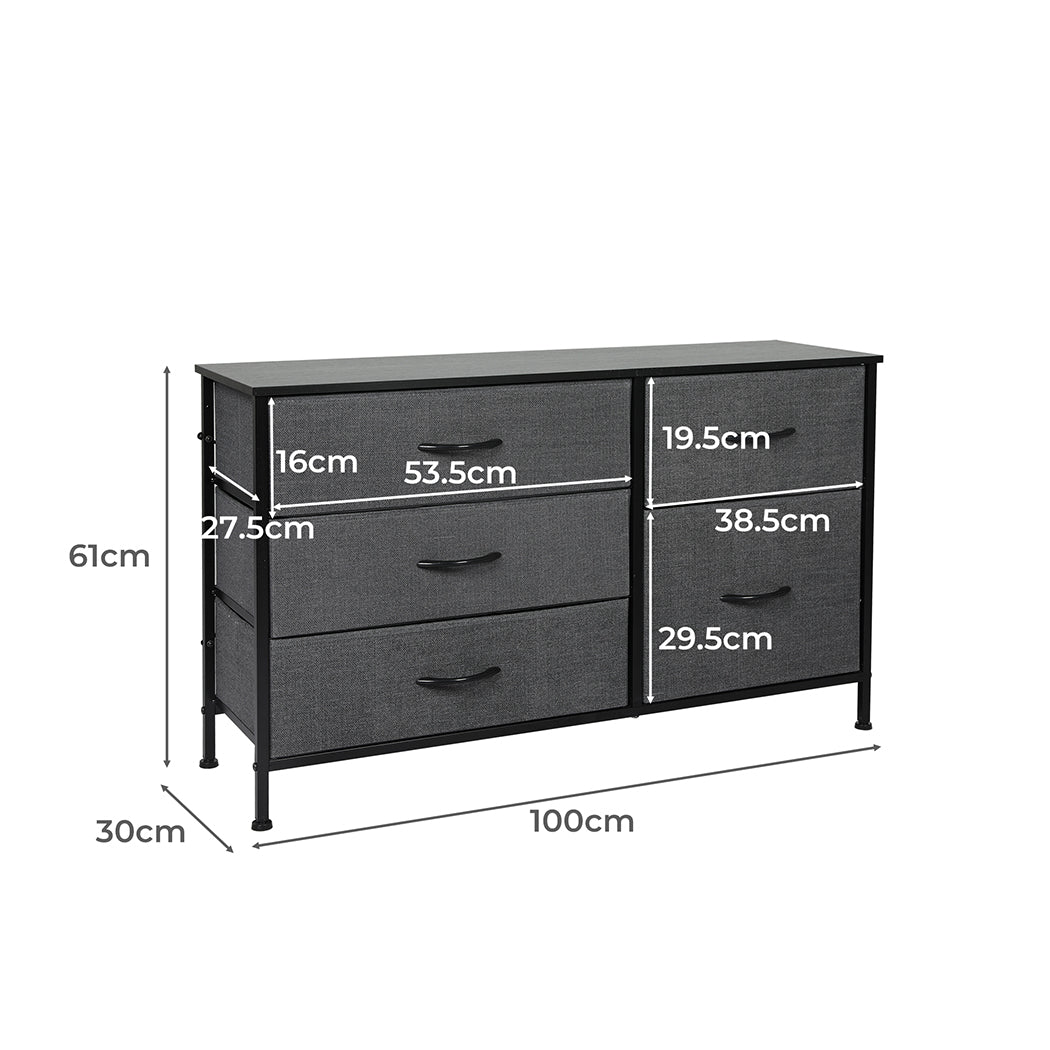 Levede Storage Cabinet Tower Chest Dark Grey-1954802991836041218